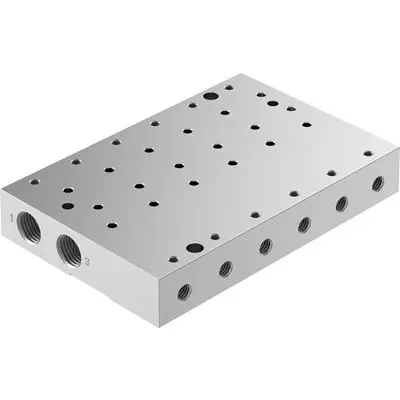 Produktfoto 1 von Serie VABM 8083545 Aluminium-Legierung Ventil-Verteilerplatte 6-Stationen Anschluss G1/8, M5