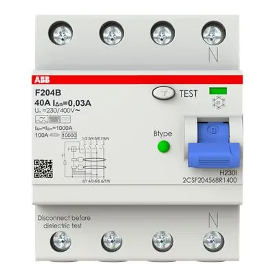 Produktfoto 1 von ABB F200 RCCB, 4-polig, 40A, 30mA Typ B 230/400V
