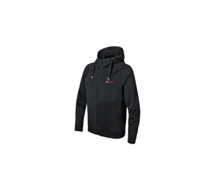 Bosch GHH Herren Beheizbare Kapuzenjacke, Elastan, Polyester Schwarz Reißverschluss, Größe 2XL, Größe 2XL