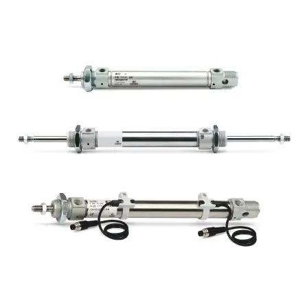 Produktfoto 1 von Camozzi 141.5 mm 24N2A25A080 Pneumatikzylinder 80 mm Doppeltwirkend, Bohrung Ø 25 mm, bis 10 bar