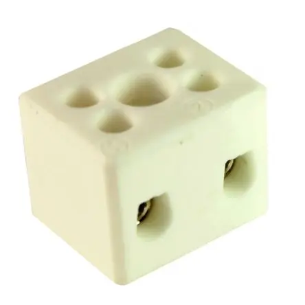 Produktfoto 1 von CAMDENBOSS CHTB Messing Porzellan Anschlussklemmenblock 32A 2-polig Schraubbefestigung, Raster 11.5 mm 2mm², 4 mm²