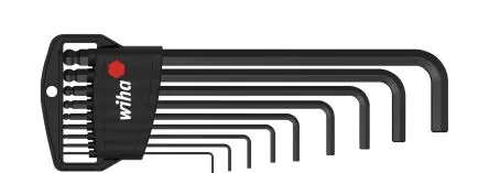 Produktfoto 1 von Wiha Sechskantschlüsselsatz L Lang, CrV-Stahl 9, 1x Classic-Halter, 1x Stiftschlüssel 1,5 mm, 1x Stiftschlüssel 2,5 mm,