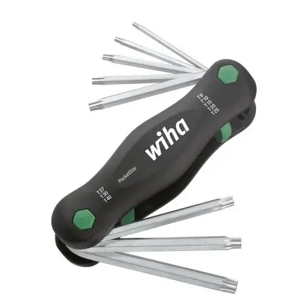 Produktfoto 1 von Wiha TORX®-Schlüsselsatz, CrV-Stahl 8, T9, T10, T15, T20, T25, T27, T30, T40