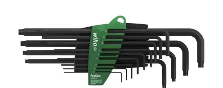 Produktfoto 1 von Wiha TORX®-Schlüsselsatz L Lang, CrV-Stahl 13, T5, T6, T7, T8, T9, T10, T15, T20, T25, T27, T30, T40, T50