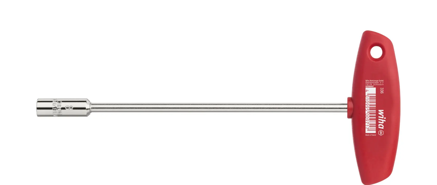 Wiha 10 mm Sechskant Steckschlüssel-Handgriff, Länge 157 mm / Klinge 125 mm