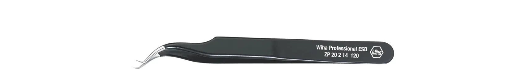 Produktfoto 1 von Wiha 32336 Pinzette, 120 mm Gebogen, Spitze Extrafein ESD-sicher