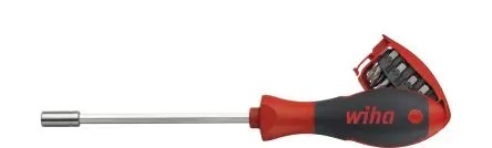 Produktfoto 1 von Wiha 1/4 in Steckschlüssel-Handgriff Bithalter, Chrom Vanadium Stahl