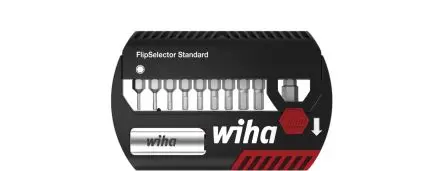 Produktfoto 1 von Wiha Pozidriv, Geschlitzt Sechskant Elektrisches Bit-Set, Fiberglas, Polyamid 1/4 in 25 mm, Länge 25mm, 11-teilig