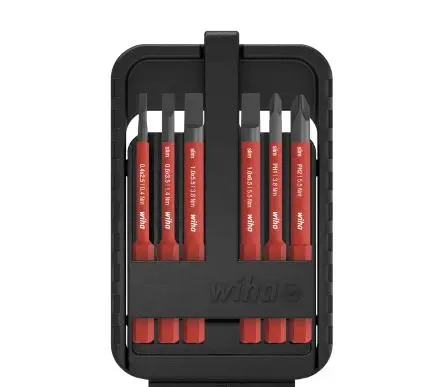 Produktfoto 1 von Wiha Phillips, Geschlitzt Elektrisches Bit-Set 2.5 to 6.5 mm, PZ1, PZ2, Länge 75 mm, 6-teilig