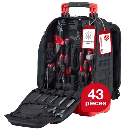 Wiha Werkzeugrucksack für Mechaniker Werkzeugsatz, Beutel 41-teilig