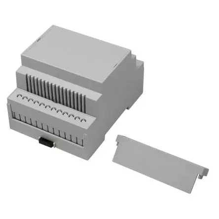 CAMDENBOSS Elektronikgehäuse, Geh.Mat. Polycarbonat 58 mm, Vertikaler Einschluss 71.2 mm, Hellgrau, DIN-Hutschiene 90mm,