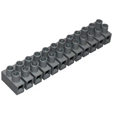 Produktfoto 1 von CAMDENBOSS CTSN Messing vernickelt Nylon glasfaserverstärkt Klemmenleiste 24A Grau 12-polig Schraubbefestigung, Raster 8