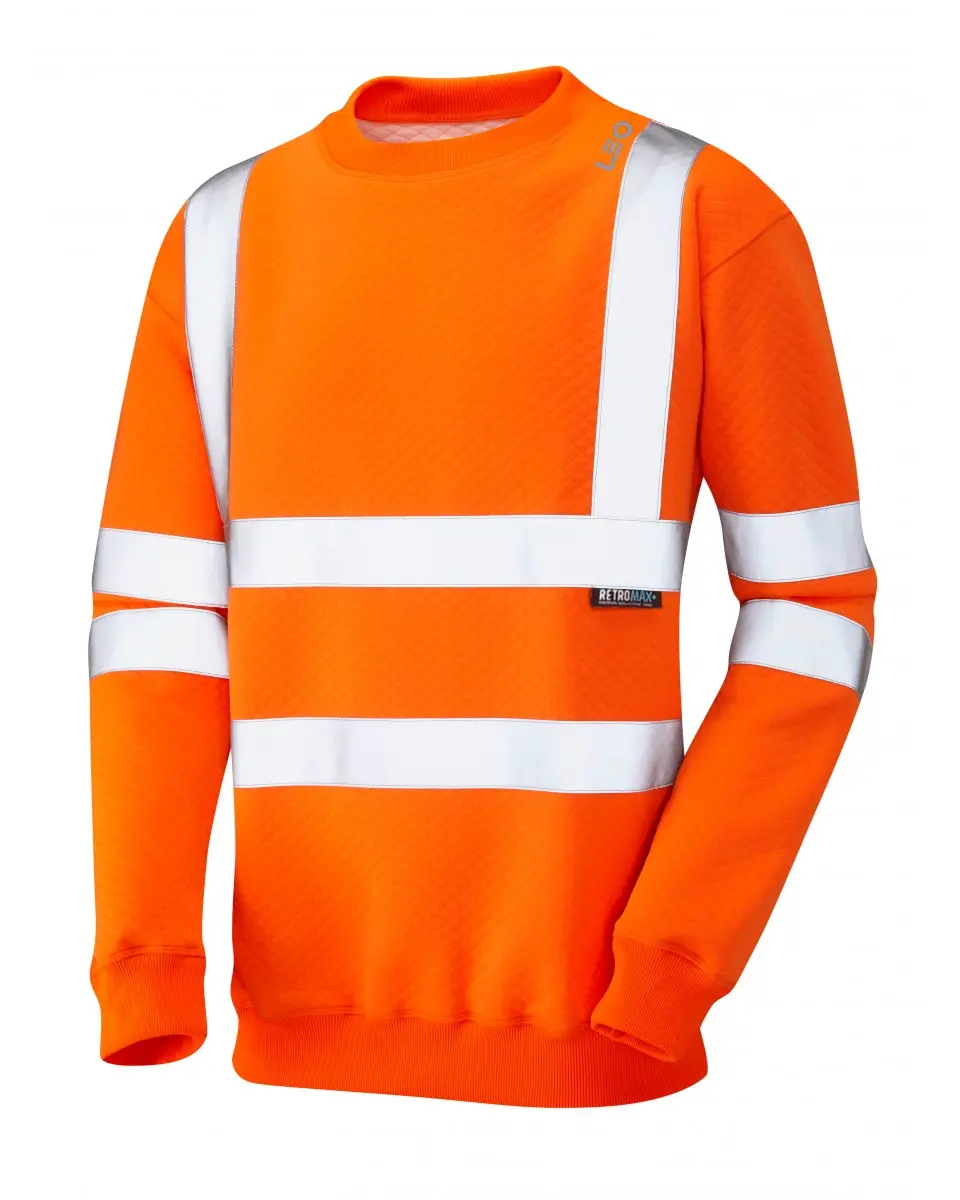 Produktfoto 1 von Leo Workwear SS05-O-LEO Unisex Sweatshirt, Baumwolle, Polyester Orange, Größe M