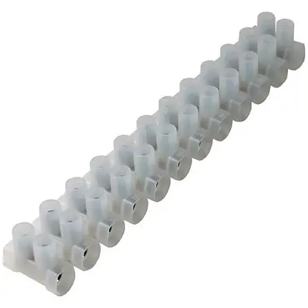 Produktfoto 1 von CAMDENBOSS CTSO Messing vernickelt Nylon Klemmenleiste 57A transparent 12-polig Schraubbefestigung, Raster 12 mm 2mm², 4