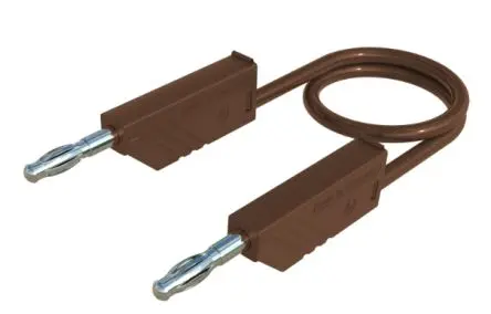 Produktfoto 1 von Hirschmann Test & Measurement Prüfspitze 32A Buchse / Stecker, Braun Polyvinylchlorid-isoliert 50 cm, 60V dc
