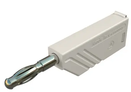 Produktfoto 1 von Hirschmann Test & Measurement 4 mm Stecker Weiß Bananenstecker, Kontakt Gold, 60V dc 24A, Schraubanschluss