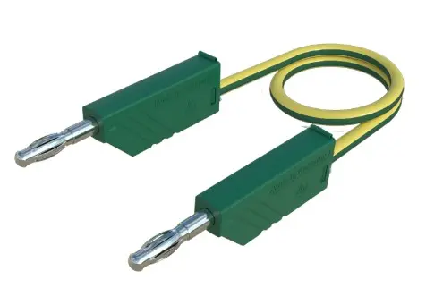 Produktfoto 1 von Hirschmann Test & Measurement Prüfspitze 32A Buchse / Stecker, Grün, Gelb Polyvinylchlorid-isoliert 150 cm, 60 V