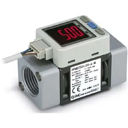 Produktfoto 1 von SMC PFMB7 Trockene Luft, N2 Durchflussschalter 12 → 24 V DC 20 l/min. → 2000 l/min Typ Digitaler
