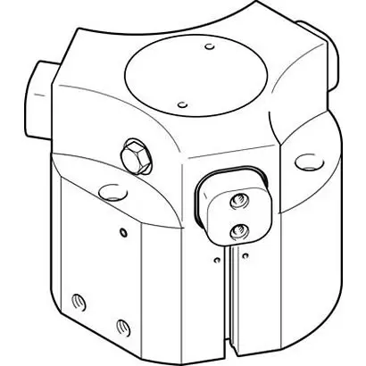 Produktfoto 1 von Festo HGDD Pneumatikgreifer, Doppeltwirkend-Ausführung, 3 Greifarme, 3-Kant, 8 bar max.