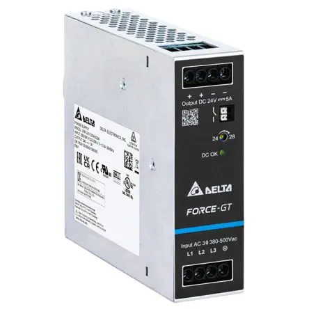 Produktfoto 1 von Delta Electronics DRF-120W DIN-Schienen Netzteil DIN-Hutschiene 2264V ac AC / 5 A 24V dc DC 120 W