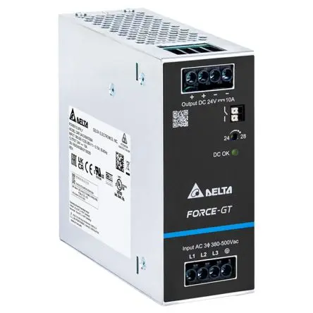 Produktfoto 1 von Delta Electronics DRF-240W DIN-Schienen Netzteil DIN-Hutschiene 575V ac AC / 10 A 24V dc DC 240 W