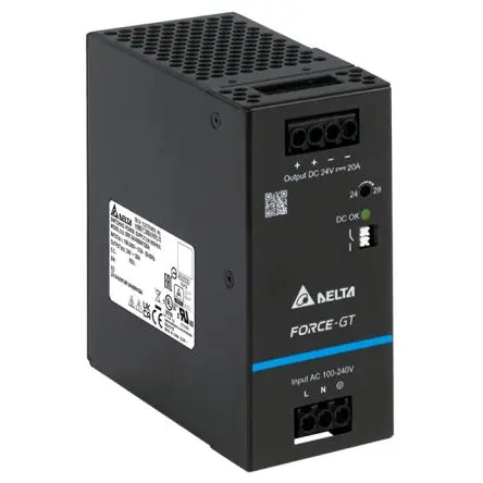 Produktfoto 1 von Delta Electronics DRF-480W DIN-Schienen Netzteil DIN-Hutschiene 264V ac AC / 20 A 24V dc DC 480 W