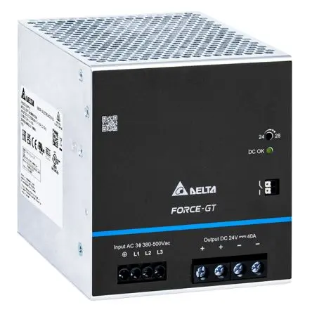 Produktfoto 1 von Delta Electronics DRF-960W DIN-Schienen Netzteil DIN-Hutschiene 575V ac AC / 40 A 24V dc DC 960 W