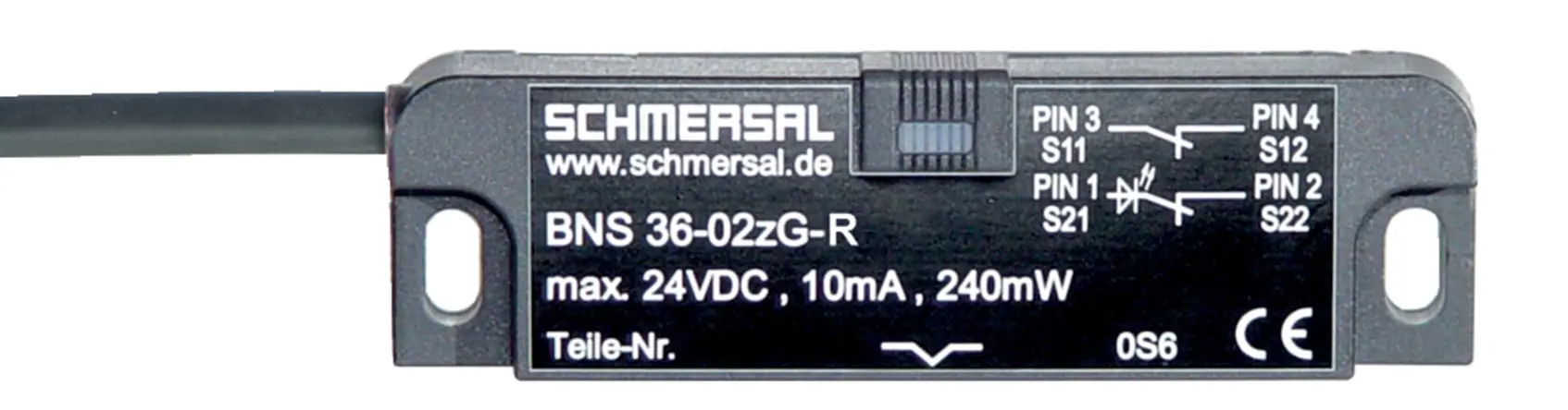 Produktfoto 1 von Schmersal BNS 36 Kabel Berührungsloser Sicherheitsschalter aus Glasfaserverstärkter Thermoplast, 2