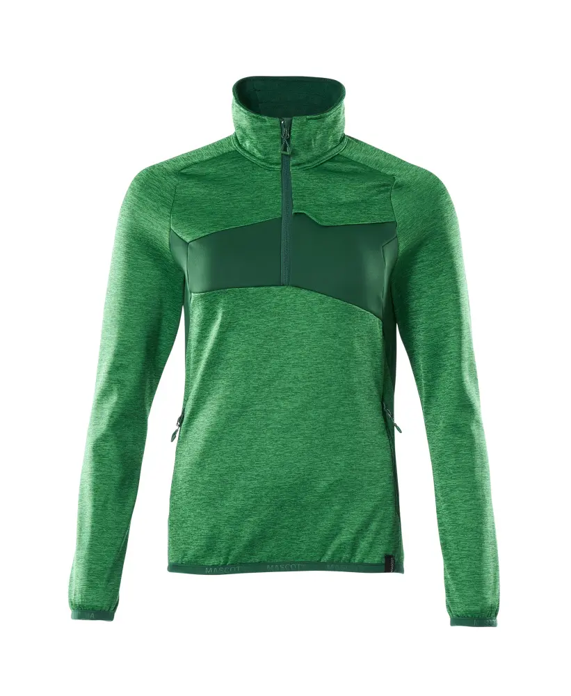 Produktfoto 1 von Mascot Workwear 18053-316 Unisex Jumper, 94 % Polyester, 6 % Elastan Grün Halb-Reißverschluss, Größe 2XL