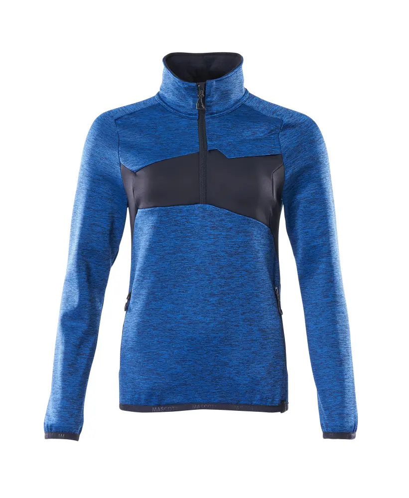 Mascot Workwear 18053-316 Unisex Jumper, 6 % Elastan, 94 % Polyester Blau Reißverschluss am Hals mit Sturmklappe, Größe