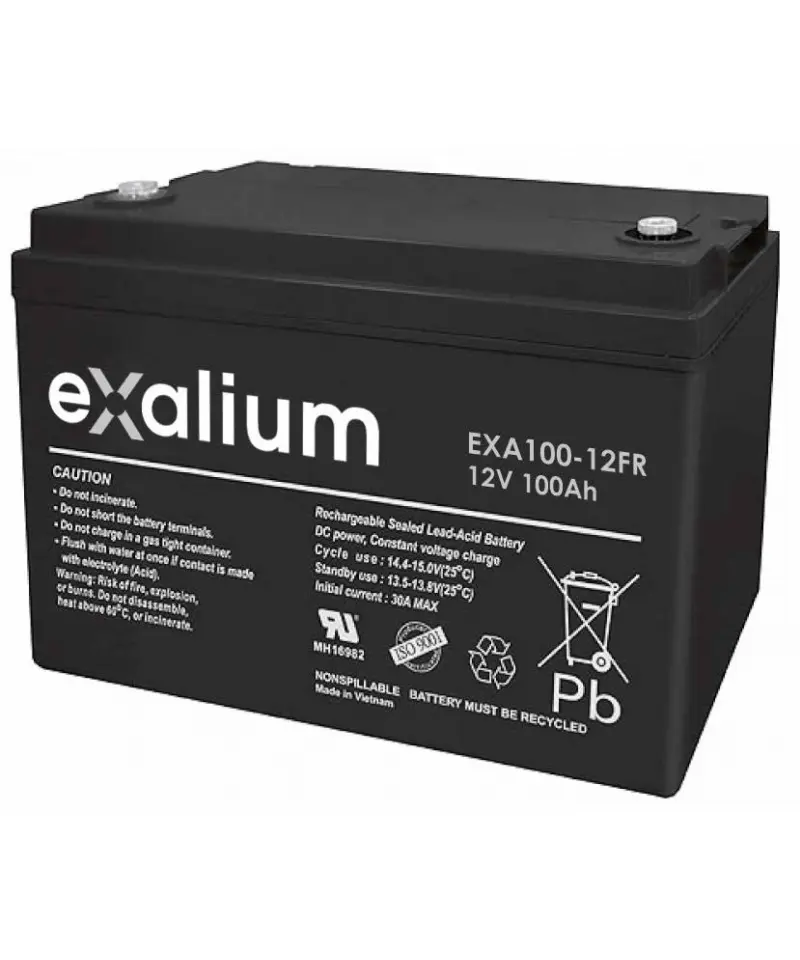 Exalium EXALIUM EXA Bleiakku, 12V / 100Ah, M8-Anschluss, 330 X 173 X 220mm