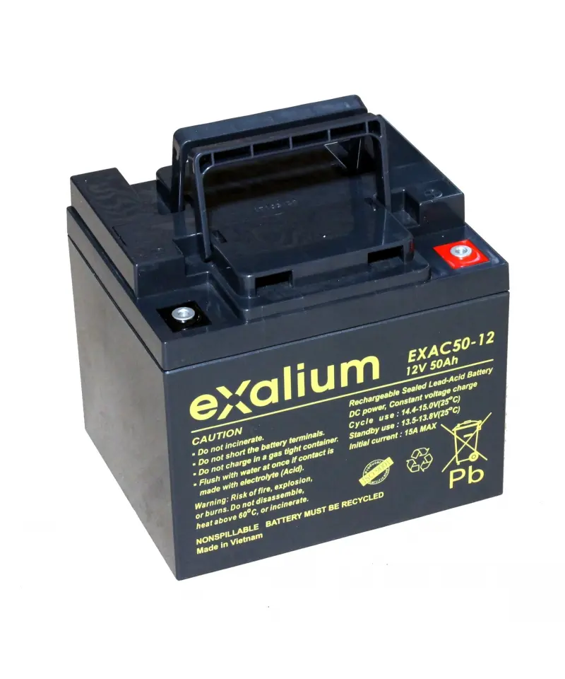 Produktfoto 1 von Exalium EXALIUM EXAC Bleiakku, 12V / 50Ah, M6-Anschluss, 198 X 166 X 171mm