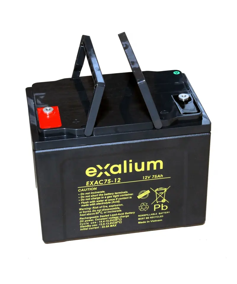 Produktfoto 1 von Exalium EXALIUM EXA Bleiakku, 12V / 75Ah, M6-Anschluss, 260 X 170 X 202mm