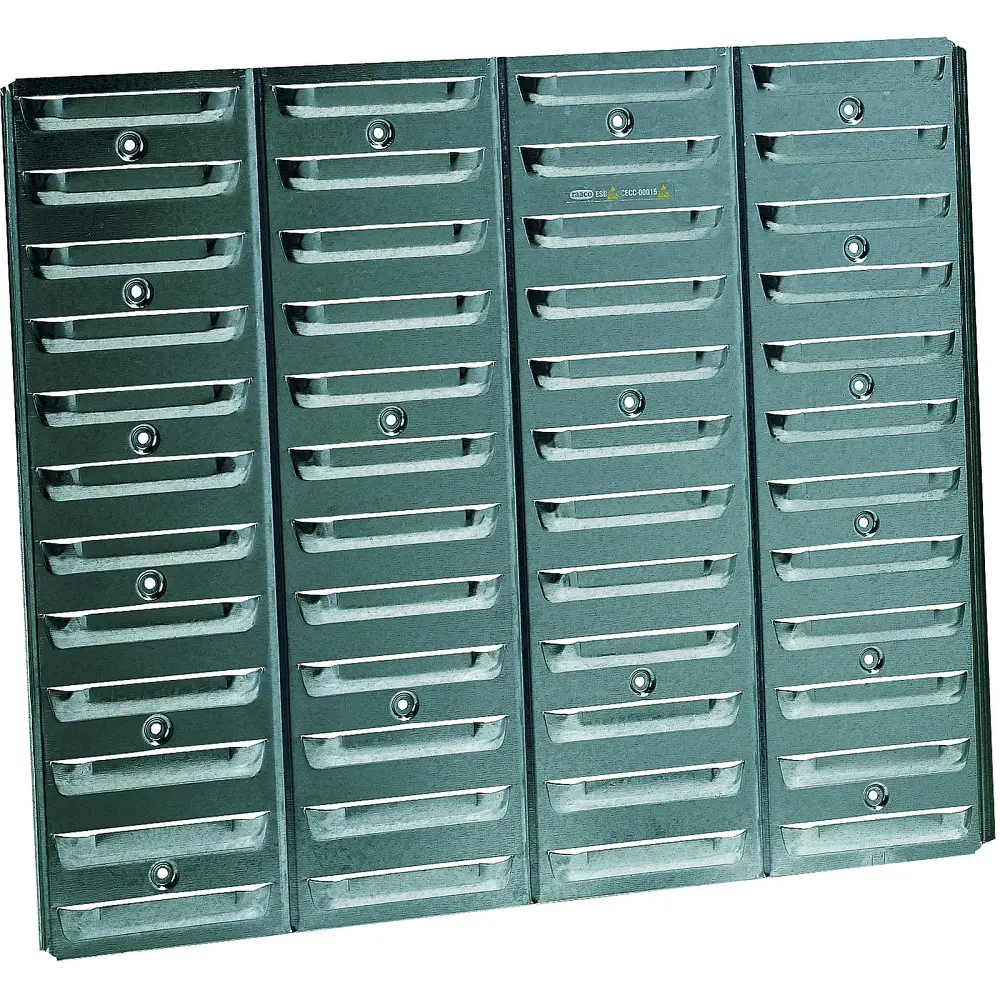 Produktfoto 1 von Raaco Wandplatte für Lagerbehälter Schwarz Stahl, 440 mm x 520 mm x 11 mm