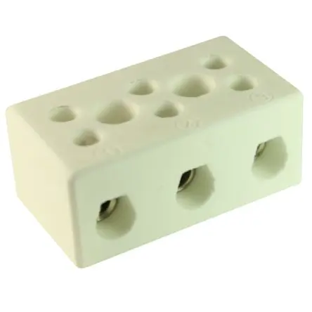 Produktfoto 1 von CAMDENBOSS CHTB Messing Porzellan Anschluss 76A Weiß 3-polig Schraubbefestigung, Raster 17.5 mm 10mm², 16 mm²