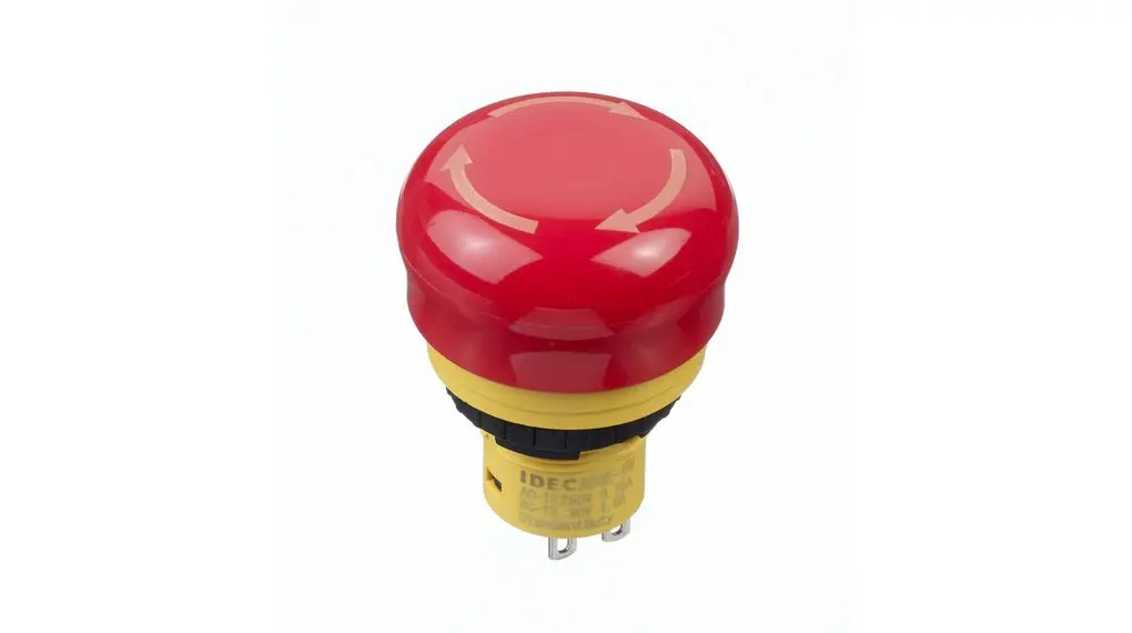 Idec X6 Not-Aus-Drucktaster, Panel, Ø 16.2 mm, 2 Öffner, Dunkelrot, Leuchtendes Rot, Gelb IP65, Rastend
