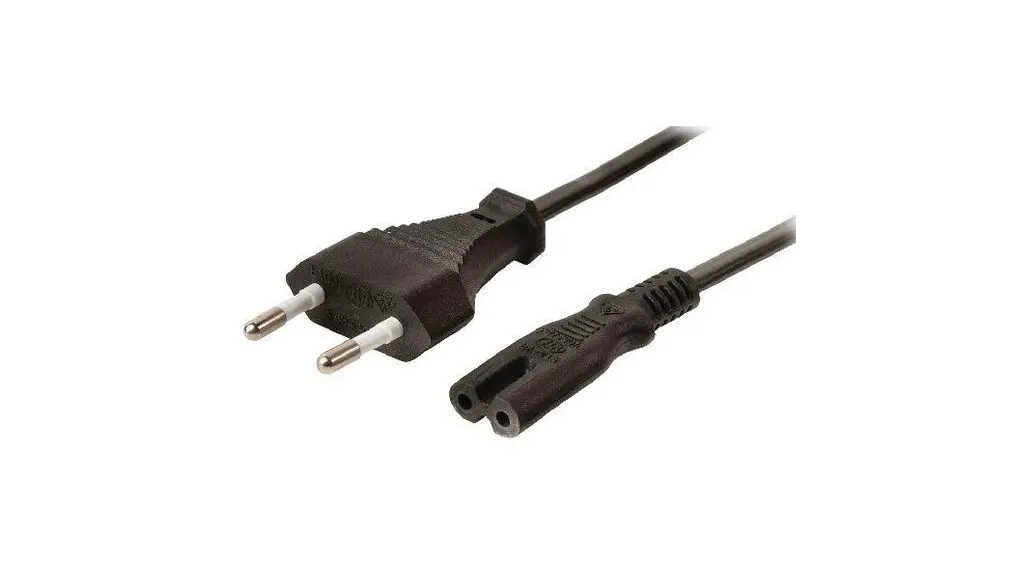 Produktfoto 1 von RND RND 465-00962 Netzkabel, 2-adrig Schwarz, 3 m, 250 V, Polyvinylchlorid