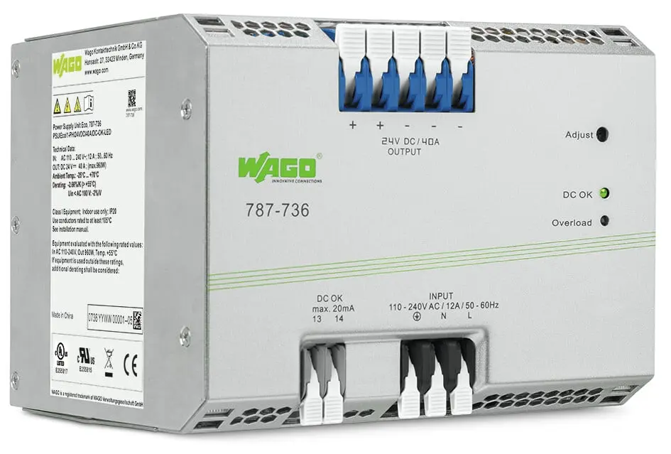 Produktfoto 1 von WAGO DIN-Schienen Netzteil 24V dc / 40A 230V