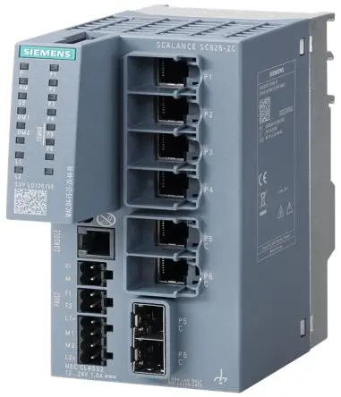Produktfoto 1 von Siemens 6GK5626 Netzwerk-Hub / 1000Mbit/s, DIN-Hutschiene, Wand, 24 V