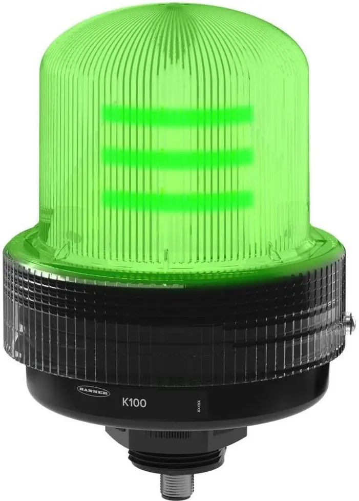 Produktfoto 1 von Banner K100 LED Blinkend, Dauer Signalleuchte Grün, 12 → 48 V DC