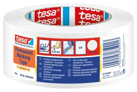 Produktfoto 1 von Tesa 4169 4169 Trassierband Weiß Selbstklebend, Stärke 180 mm, 50mm x 33 m