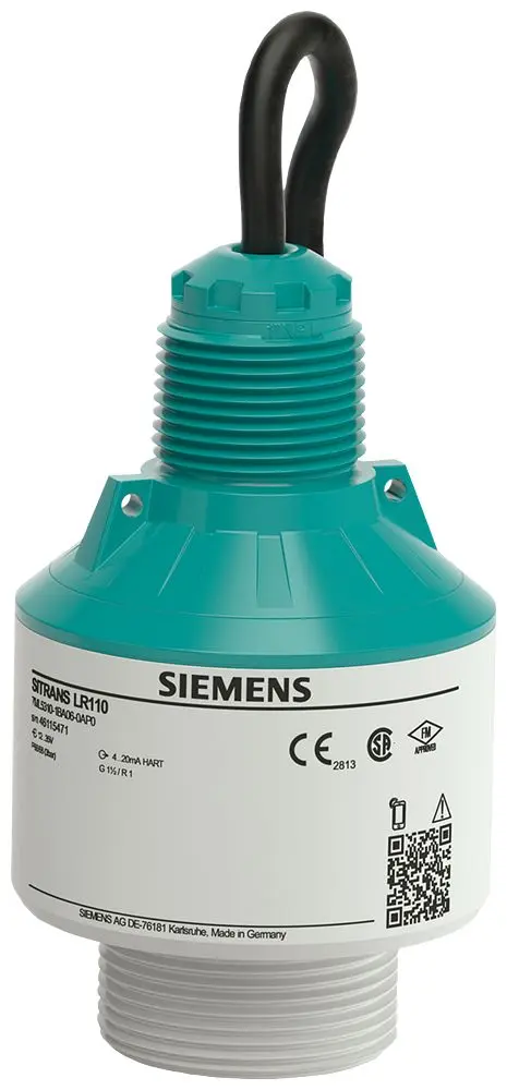 Produktfoto 1 von Siemens SITRANS LR110 Radar-Füllstandsensor Füllstandssensor mit 10 m Kabel Mit Gewinde, Nein Zulassung -40 °C