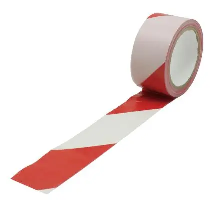 Produktfoto 1 von RS PRO PVC Trassierband Weiß, Rot Typ Markierungsband, Stärke 0.15 mm, 50mm x 33 m