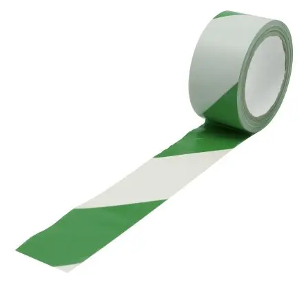 Produktfoto 1 von RS PRO PVC Trassierband Weiß, Grün Typ Markierungsband, Stärke 0.15 mm, 50mm x 33 m