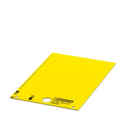 Produktfoto 1 von Phoenix Contact Klebend Etikett Universal für Warm, Gelb 10 Per Pack Stück, L. 8 mm B. 20 mm