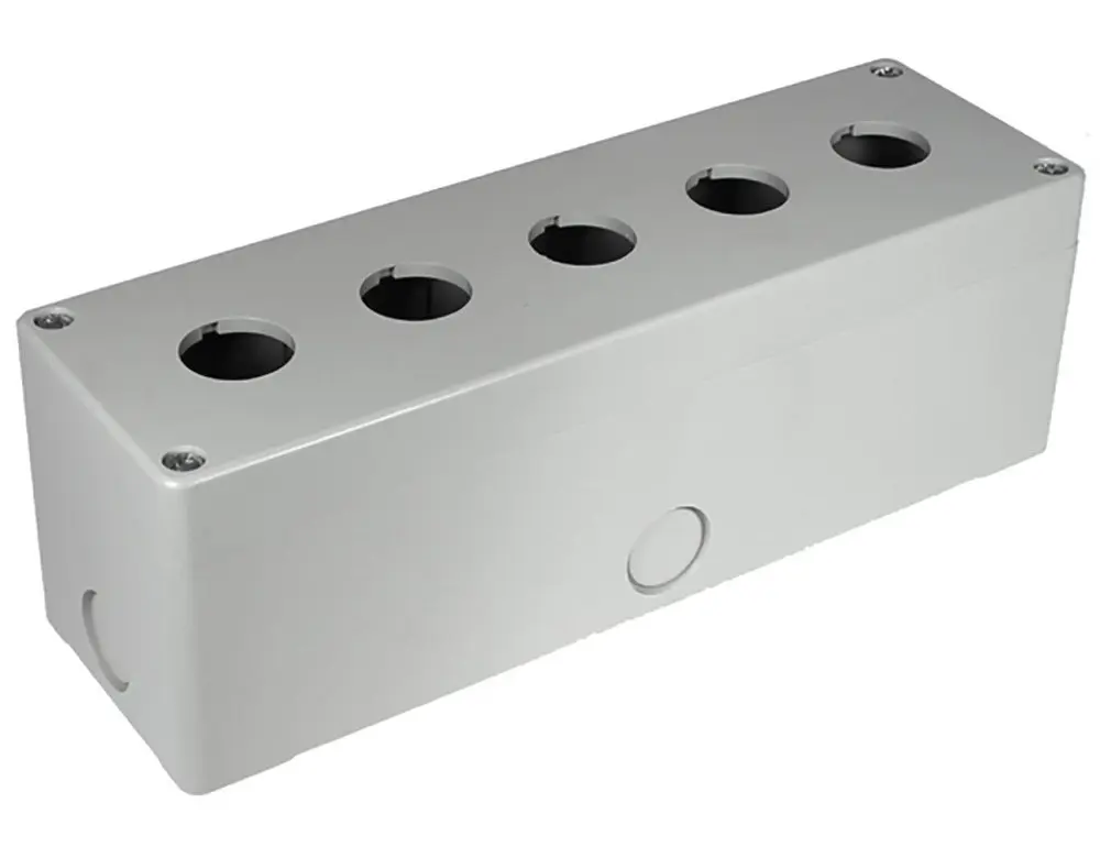 Produktfoto 1 von RS PRO Steuerstation-Gehäuse, 5 x Ø 22 mm, Grau, Kunststoff, IP65
