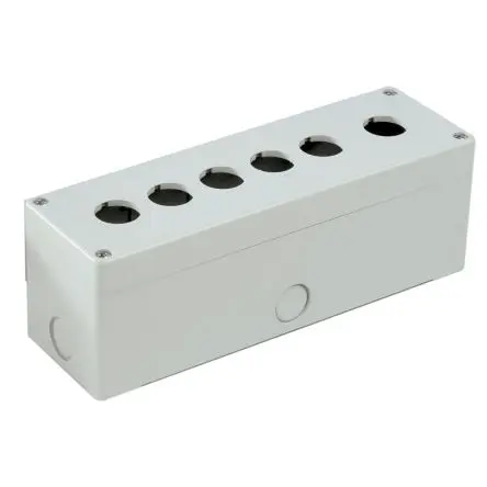 Produktfoto 1 von RS PRO Steuerstation-Gehäuse, 6 x Ø 22 mm, Grau, Kunststoff, IP65