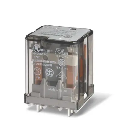 Finder 62 Leistungsrelais 24V dc Spule Dreipoliger Umschalter Flanschmontage 16A 445 Ω 1.3 W