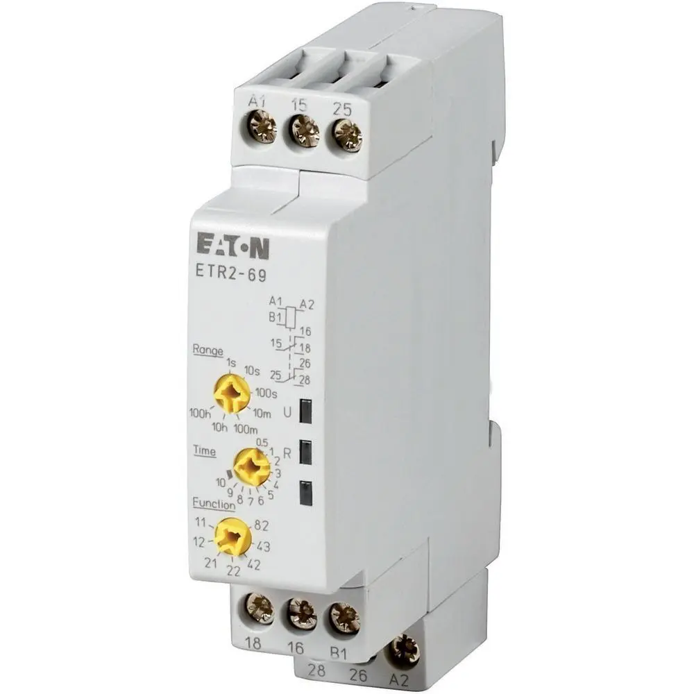 Produktfoto 1 von Eaton 262689 ETR2 Zeitrelais, 0.05 → 360000s, 240V ac, 1 Kont. Zeitrelais