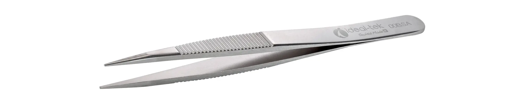 Produktfoto 1 von ideal-tek 00B.SA.0 Edelstahl Pinzette, 120 mm Gerade, Spitze Gerade Antimagnetisch